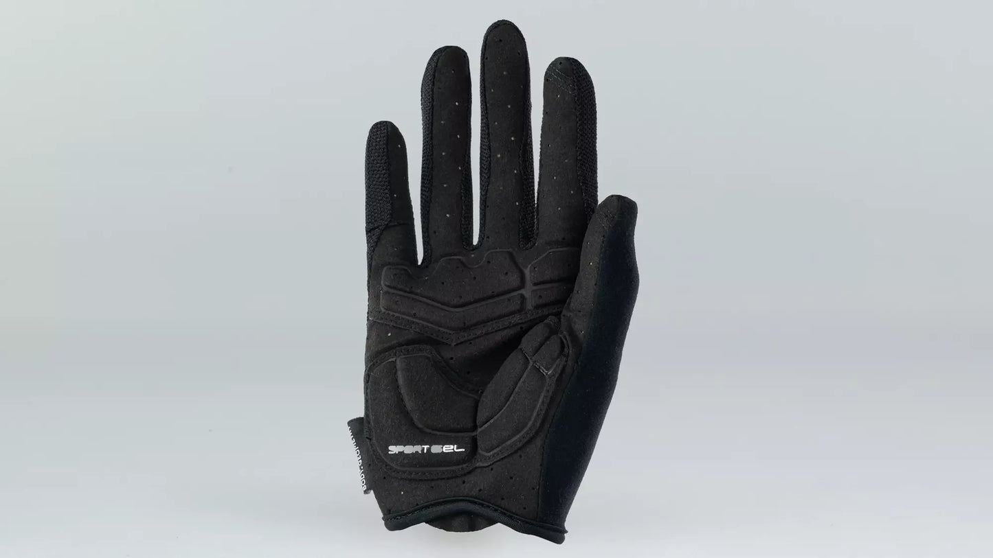 Guantes deportivos de gel con dedos largos Specialized Body Geometry Sport (Negro)