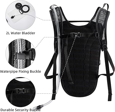 ROCKBROS Mochila de hidratación con vejiga de agua de 2 litros