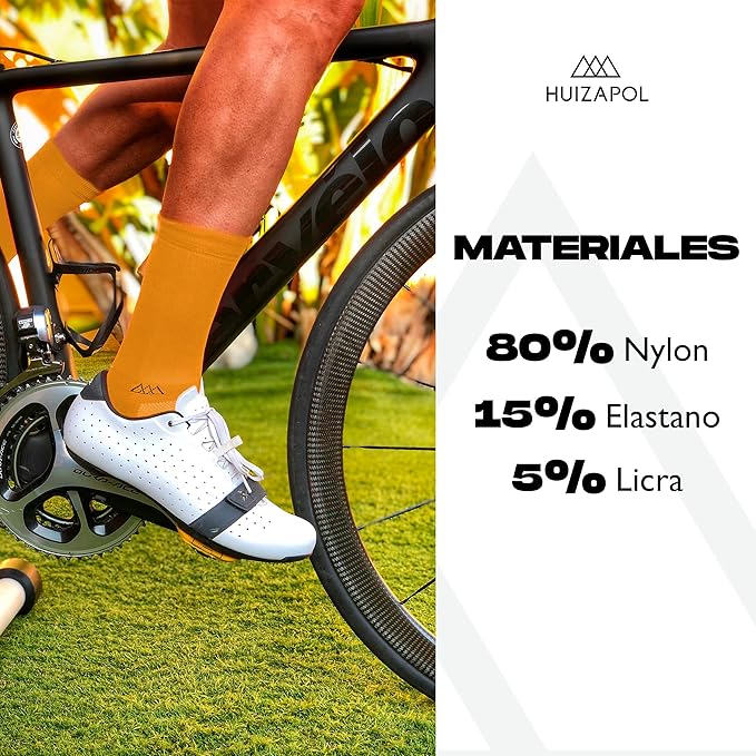 Calcetas deportivas Huizapol Pro Unisex Naranja Neon