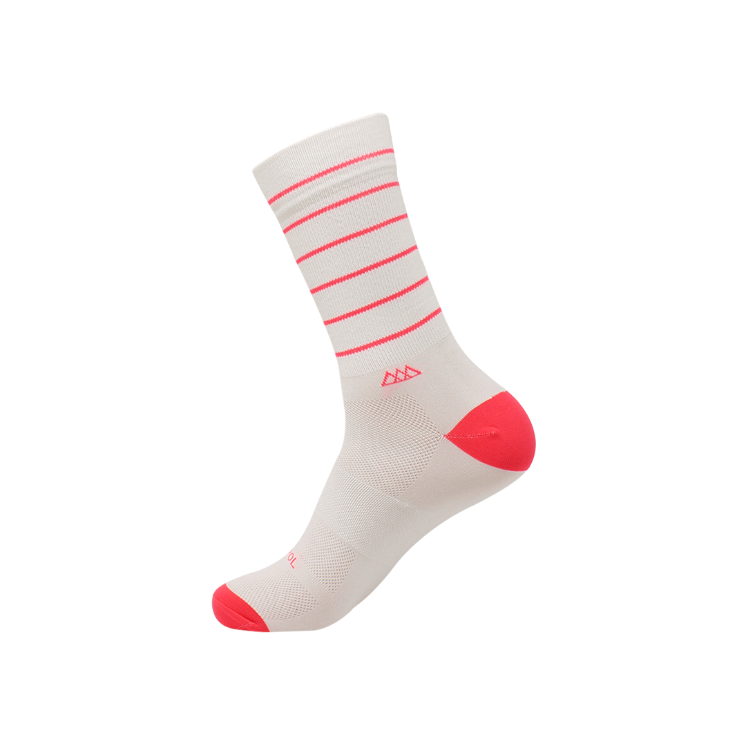 Calcetas Para Ciclismo Huizapol Pro lineas color coral