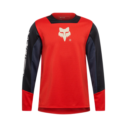 Jersey FOX Defend M Larga Elevated Joven Rojo
