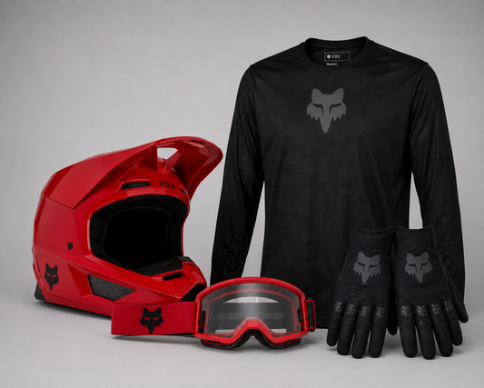 Paquete Negro/Casco Rojo