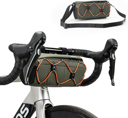 ROCKBROS Bolsa Manillar Bicicleta con Correa de Hombro Ajustable