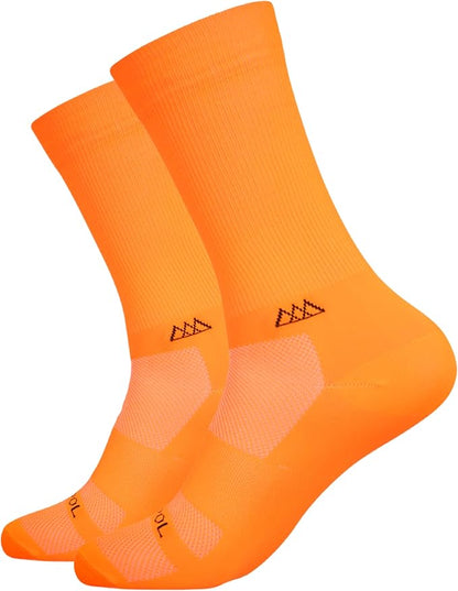 Calcetas deportivas Huizapol Pro Unisex Naranja Neon