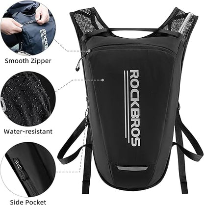 ROCKBROS Mochila de hidratación con vejiga de agua de 2 litros