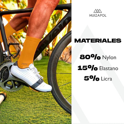 Calcetas deportivas Huizapol Pro Unisex Naranja Neon