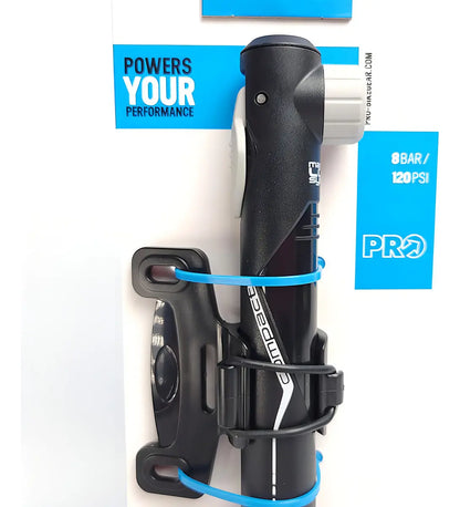 Bomba de aire manual Pro para bicicleta con válvula Schrader compacta 120 psi