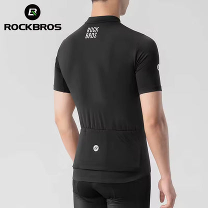 ROCKBROS-Camiseta deportiva de manga corta de secado rápido para hombre