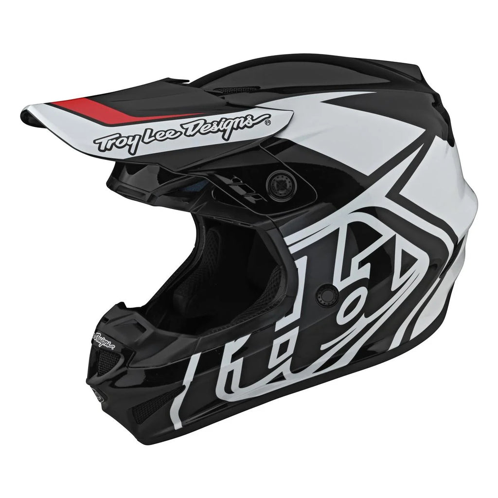 Casco MX Troy Lee Designs SE4 GP OVERLOAD NEGRO/BLANCO