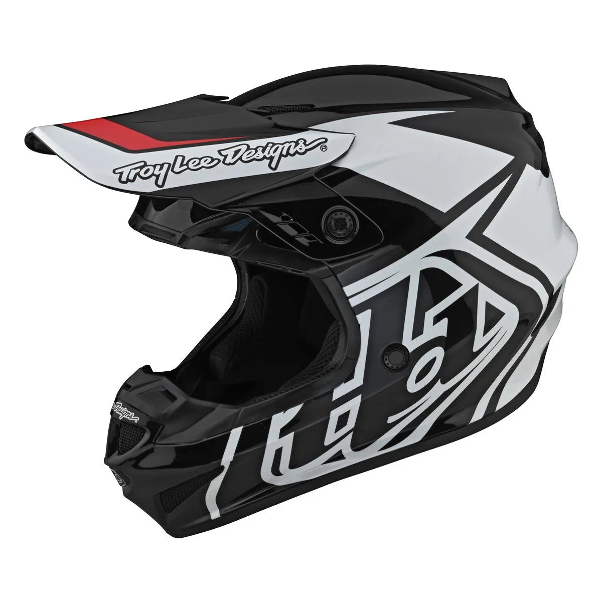 Casco MX Troy Lee Designs SE4 GP OVERLOAD NEGRO/BLANCO