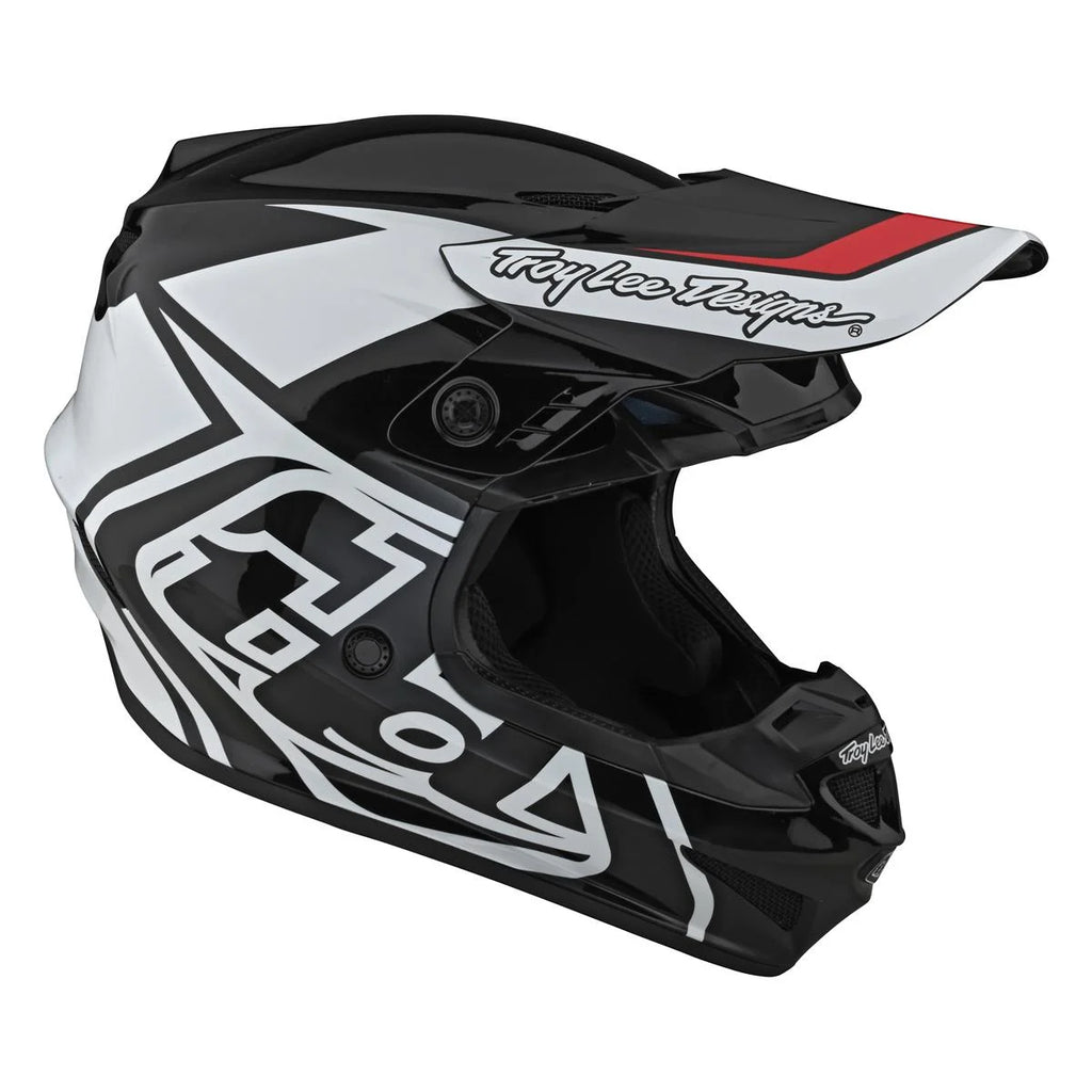 Casco MX Troy Lee Designs SE4 GP OVERLOAD NEGRO/BLANCO